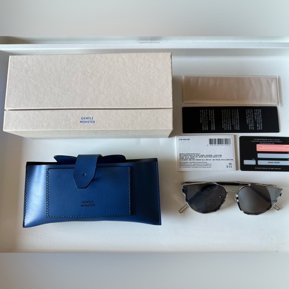 GENTLE MONSTER - Silver & Tortoiseshell Loe Sunglasses - Picture 4 of 10